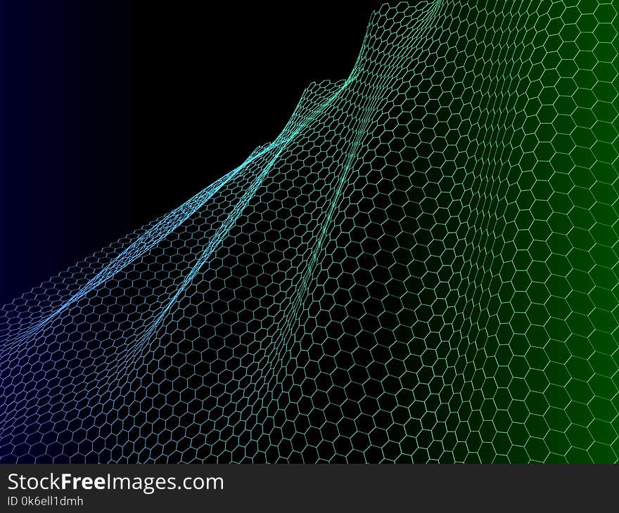 Abstract Color Background From Hexagon Surface Background. Technology Concept.Big Data. Vector Illustration.