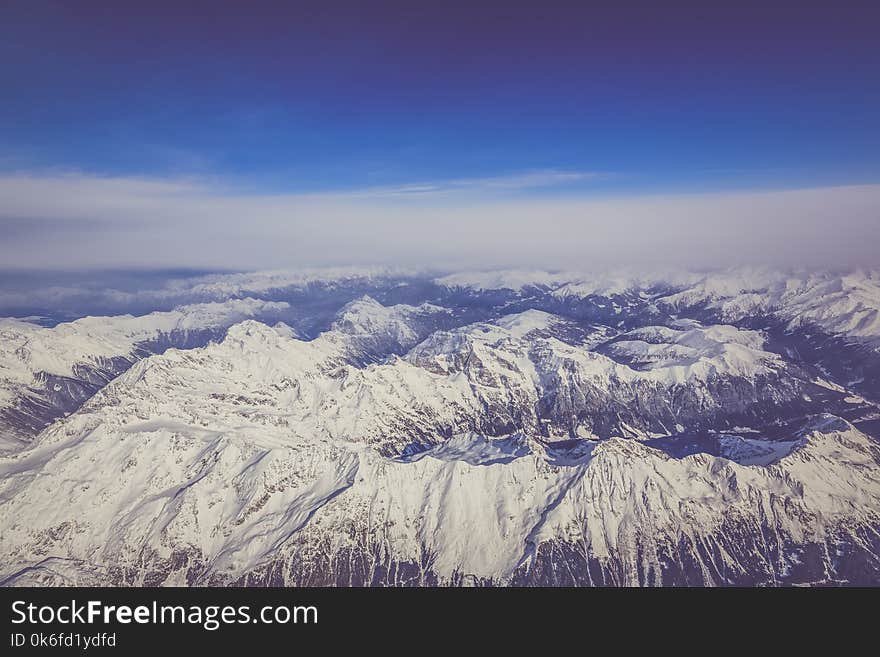 Aerial Photography Of White Mountains