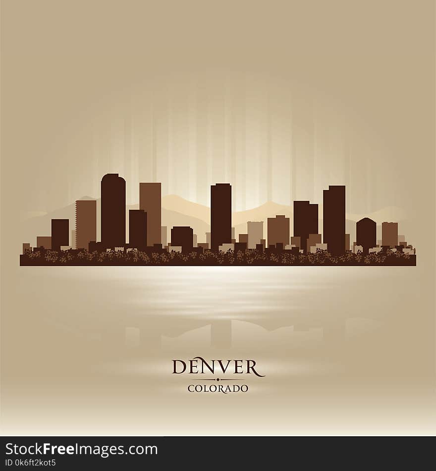 Denver Colorado skyline city silhouette Background vector illustration