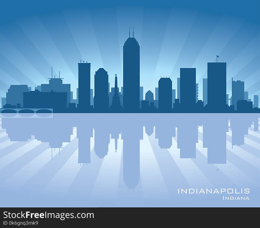 Indianapolis, Indiana City Skyline Silhouette