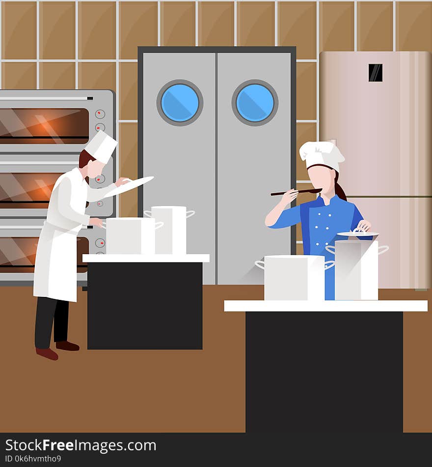 Cooking People Colored Concept