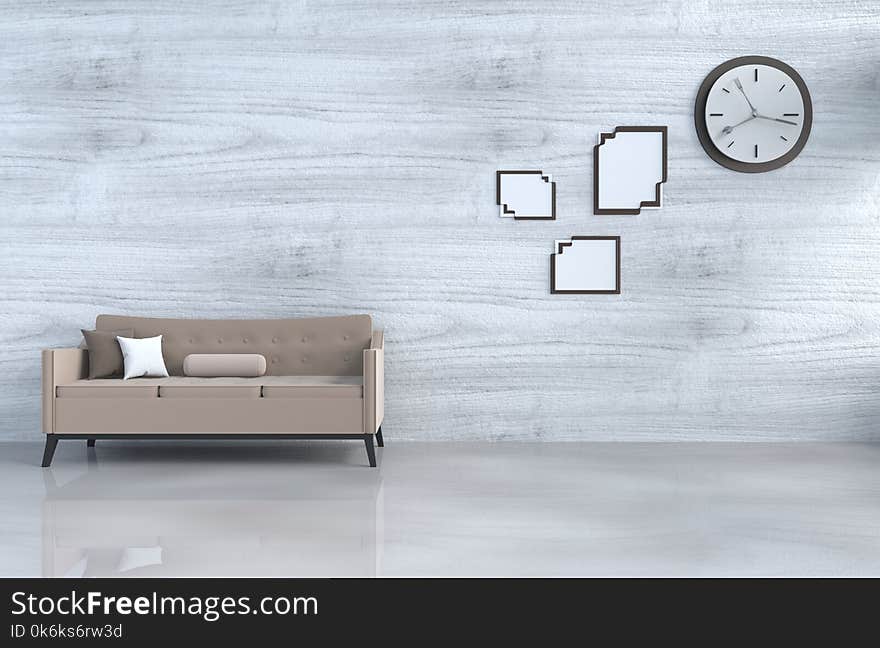 Loft grey-White living room decor with sofa