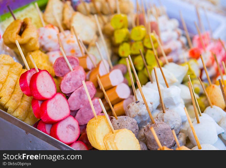 Hong Kong street food at food stall in town, Hong kong