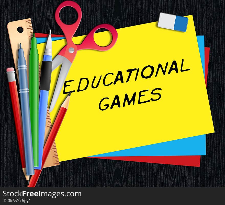 Educational Games Means Learning Game 3d Illustration