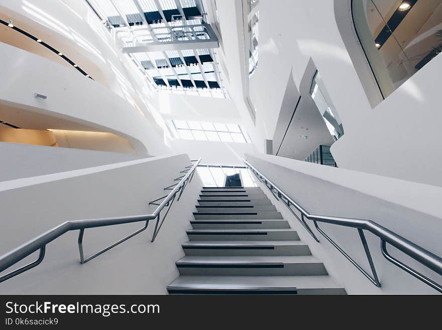 Agricultural Photography of Gray Metal Stairs