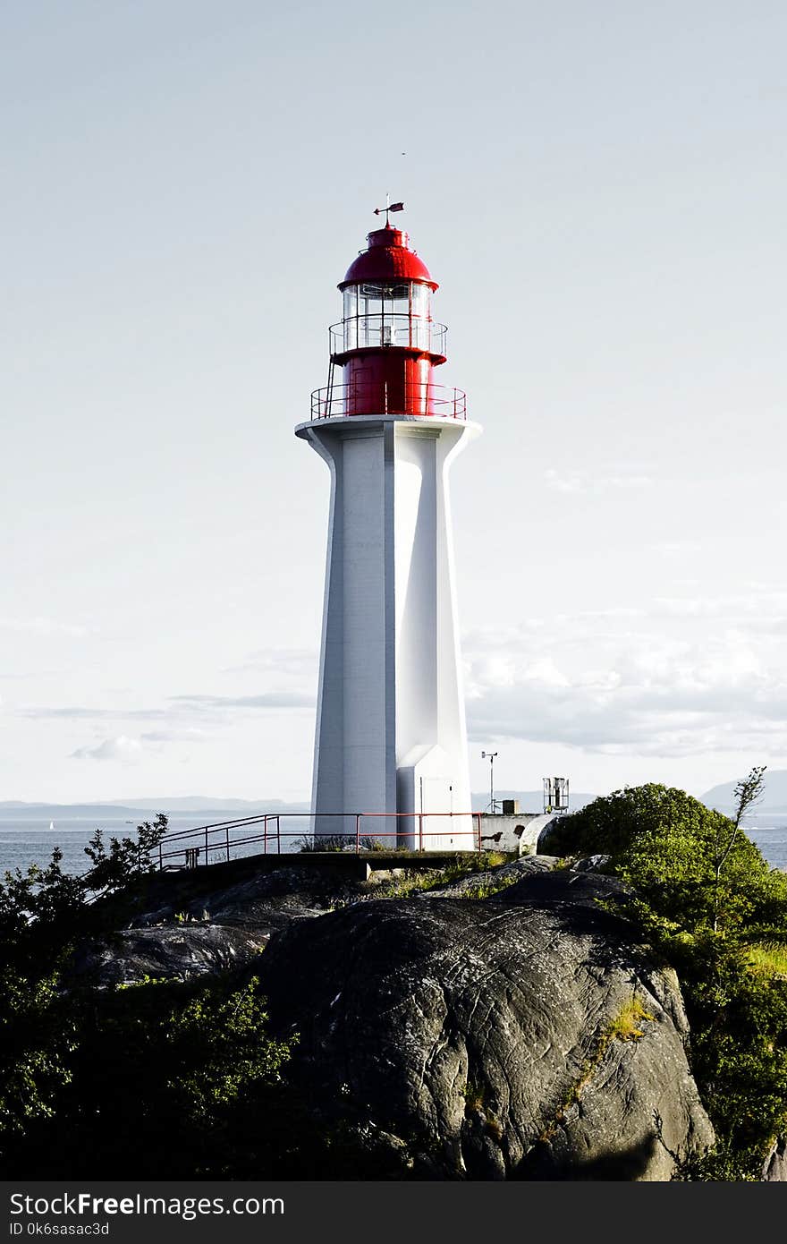 White and Red Lighthouse