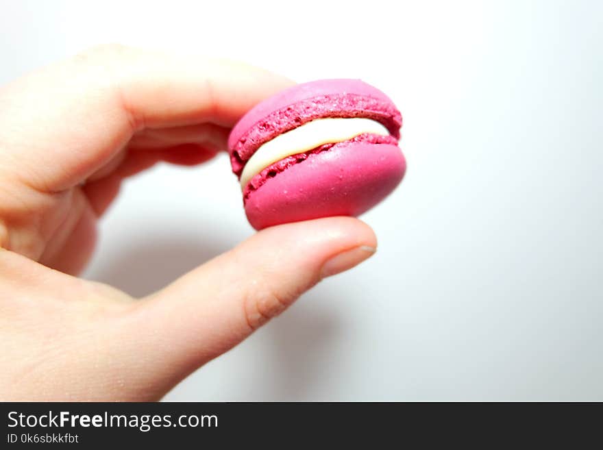 Person Holding Macaroon