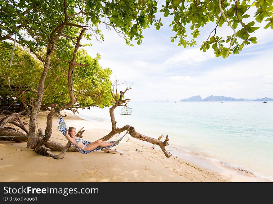 Tourist in hammock Koh Kradan