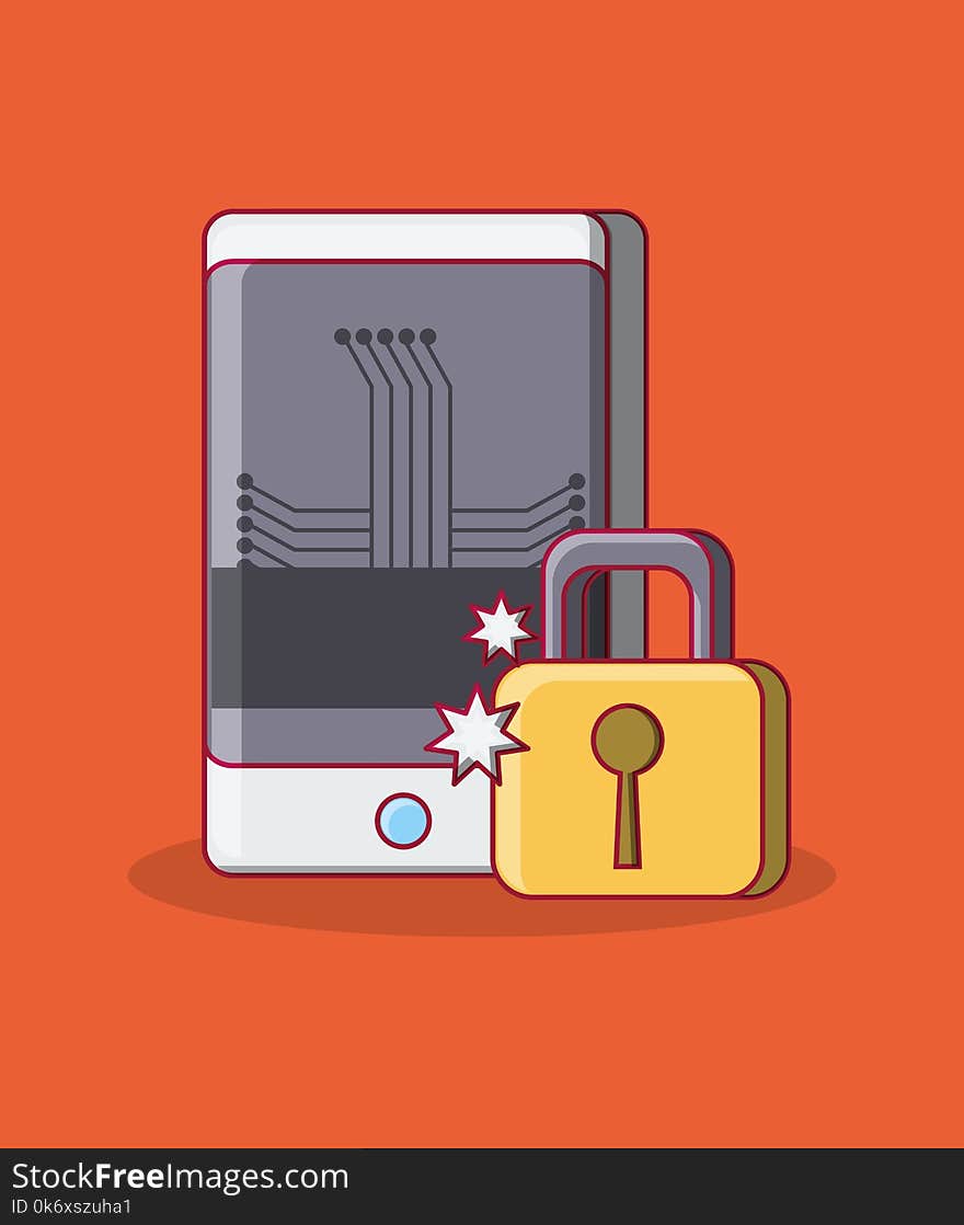 Smartphone and padlock icon