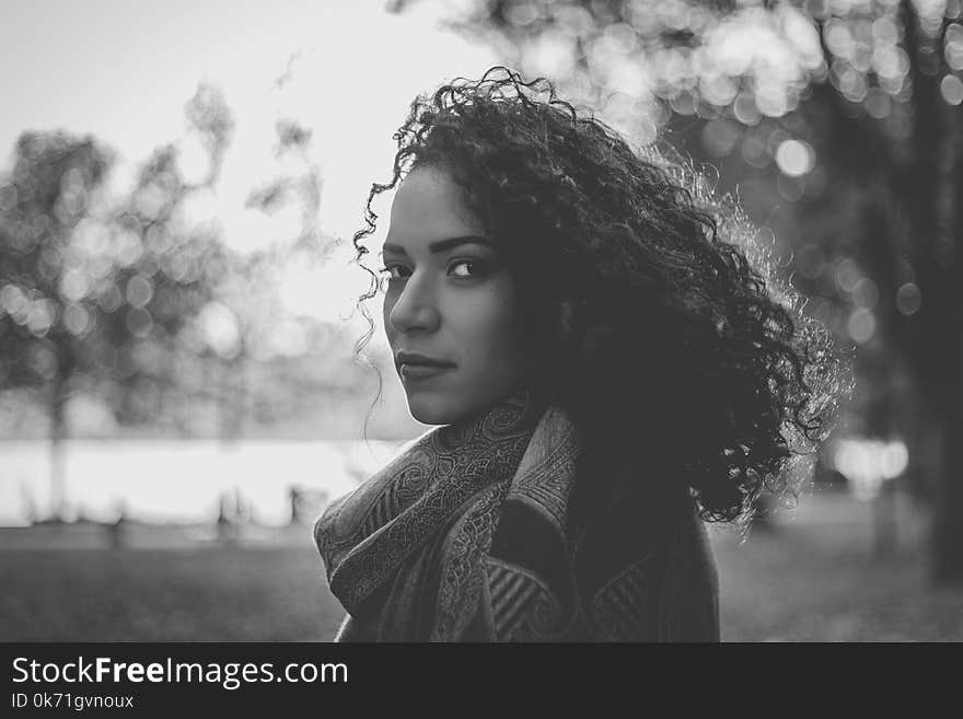 Black And White Photo Of Woman