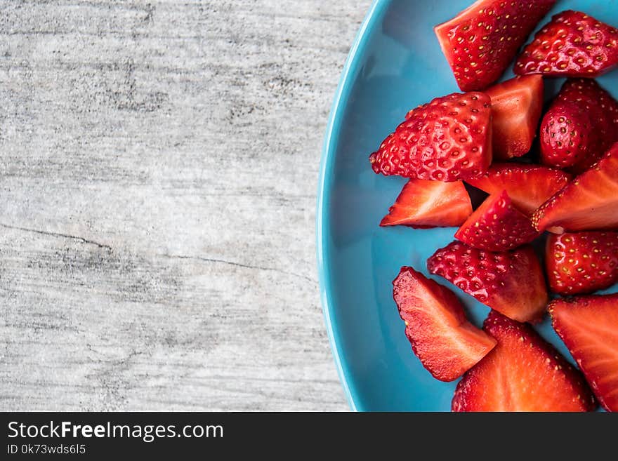 Bowl of Slices of Strawberries