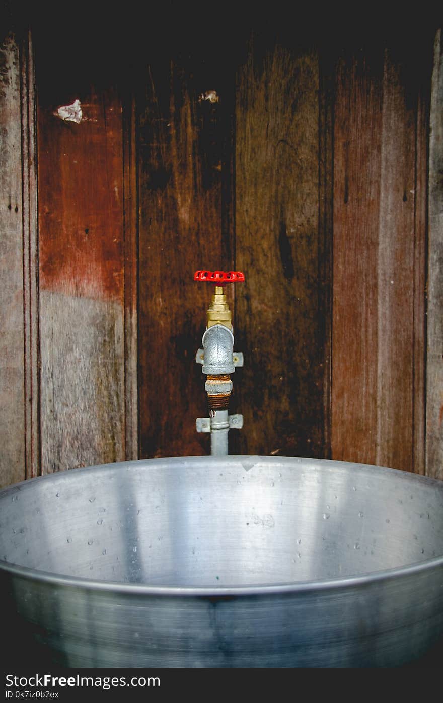 Close up a water valve in old bathroom vintage style, Rusted tap