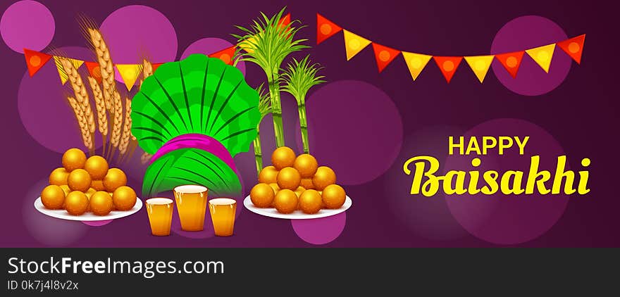 Illustration of a Background for Punjabi Festival Happy Baisakhi Celebration. Illustration of a Background for Punjabi Festival Happy Baisakhi Celebration.