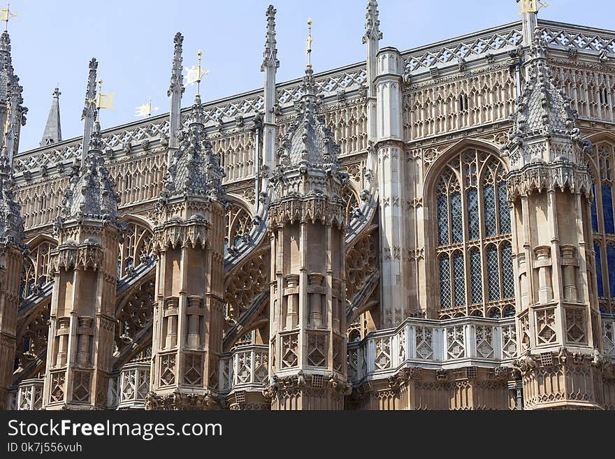 Westminster Abbey, one of the most important Anglican temple , London, United Kingdom.The abbey starting in 1066 is the crowning place of the kings of England