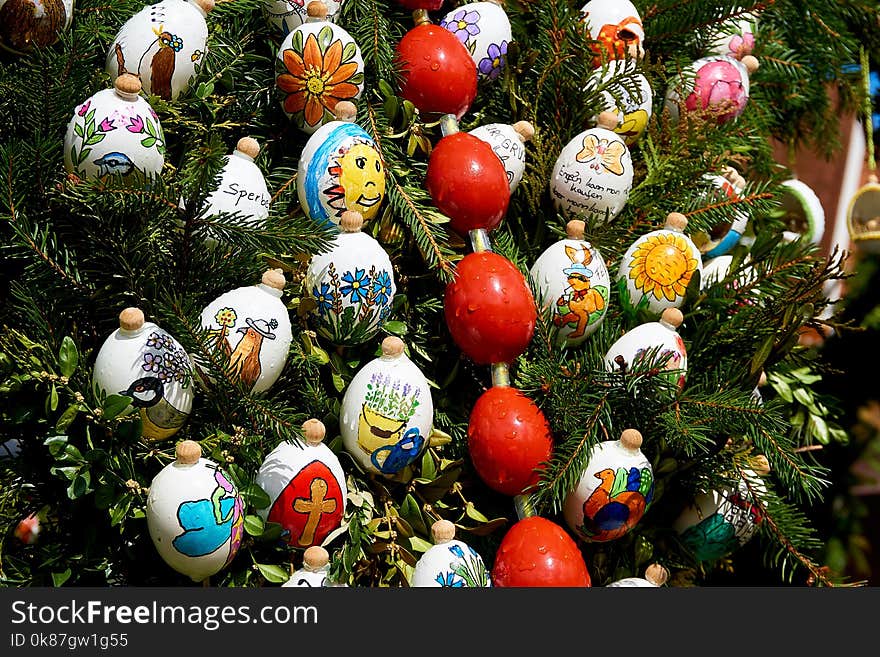 Christmas Decoration, Christmas Ornament, Tree, Easter Egg