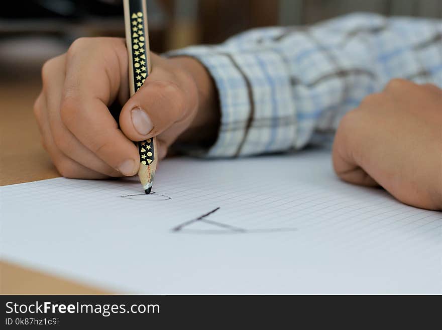 Office Supplies, Close Up, Finger, Writing