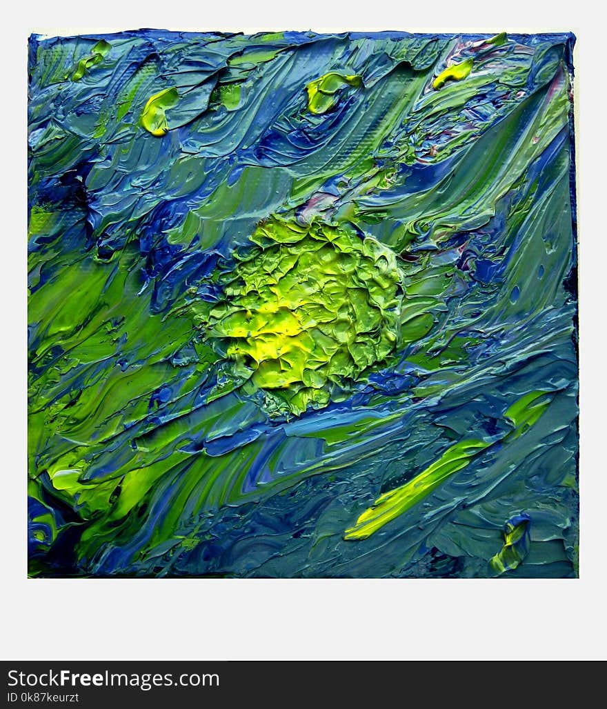 Green, Painting, Water, Acrylic Paint