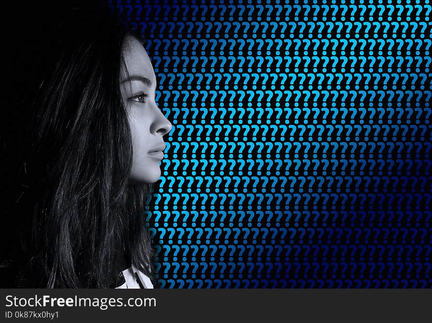 Blue, Black, Photograph, Girl