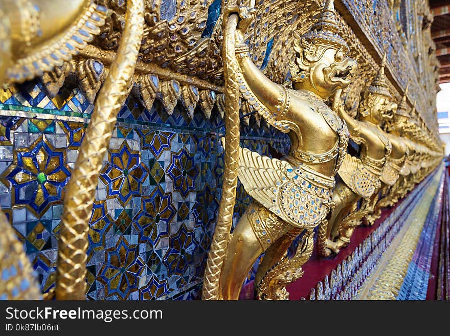 Carving, Gold, Temple, Place Of Worship