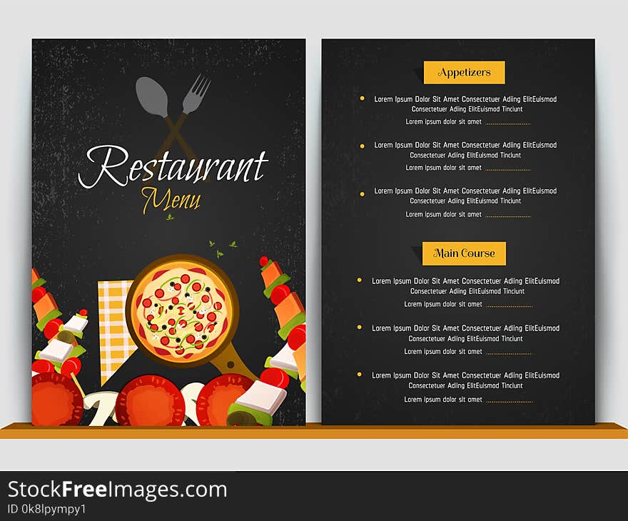 Restaurant menu, template design. Food flyer.