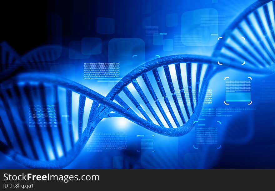 DNA molecules on abstract background