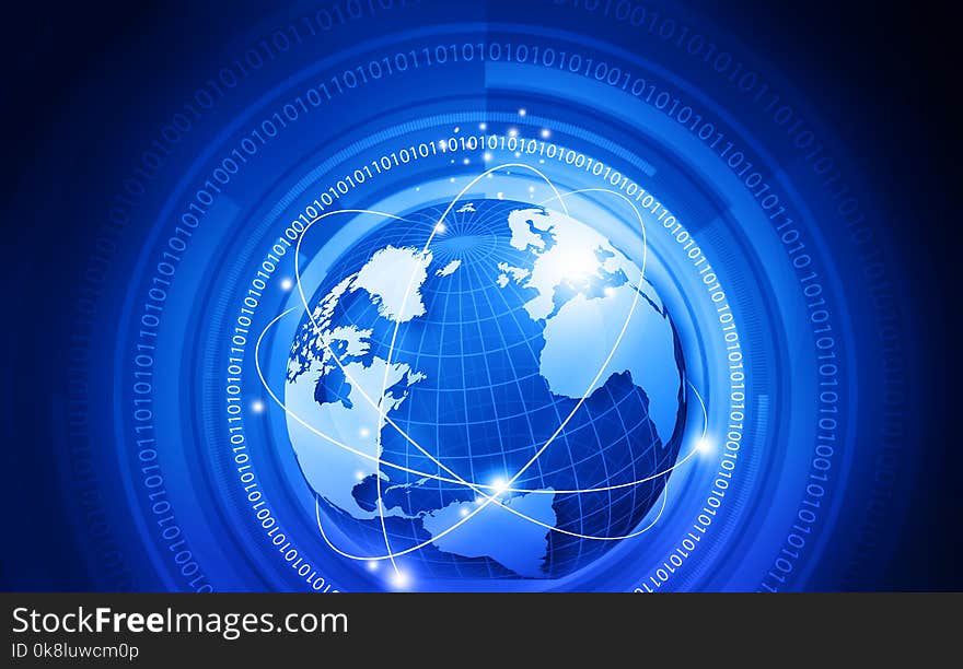 Global communication technology background. 3d illustration