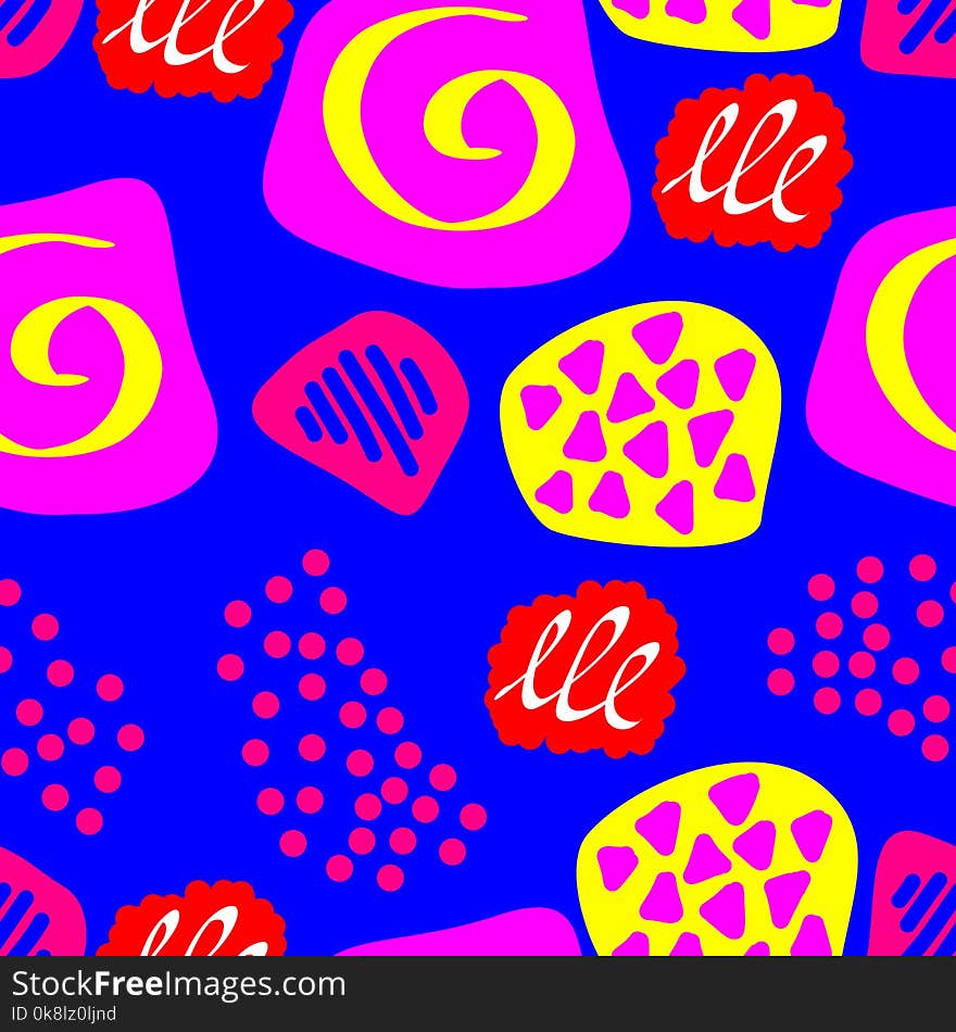 Seamless pattern of abstract art. background in bright colors. Vector illustration. Good choice for the background decoration