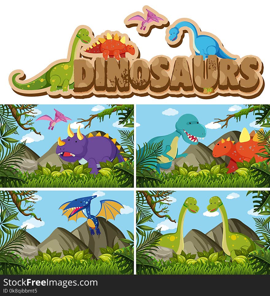 Different Types Of Dinosaurs In Jungle