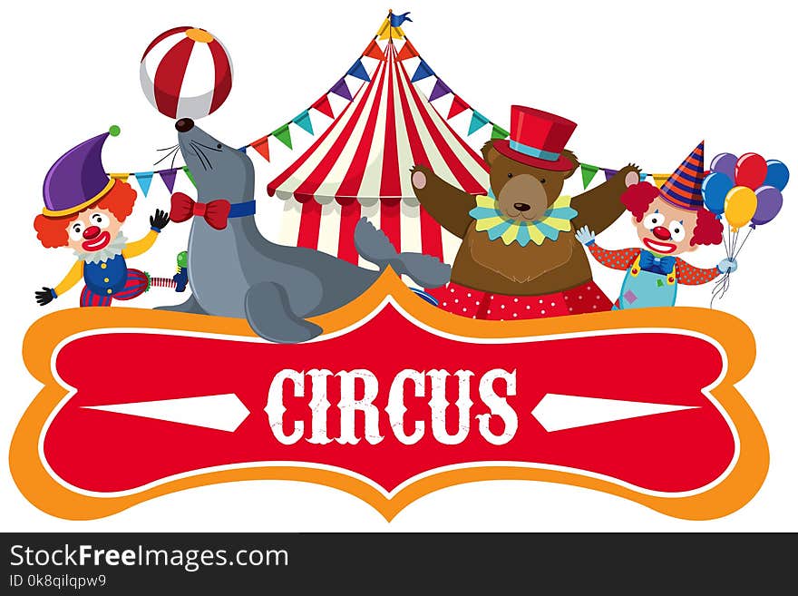 Circus Banner on White Background illustration