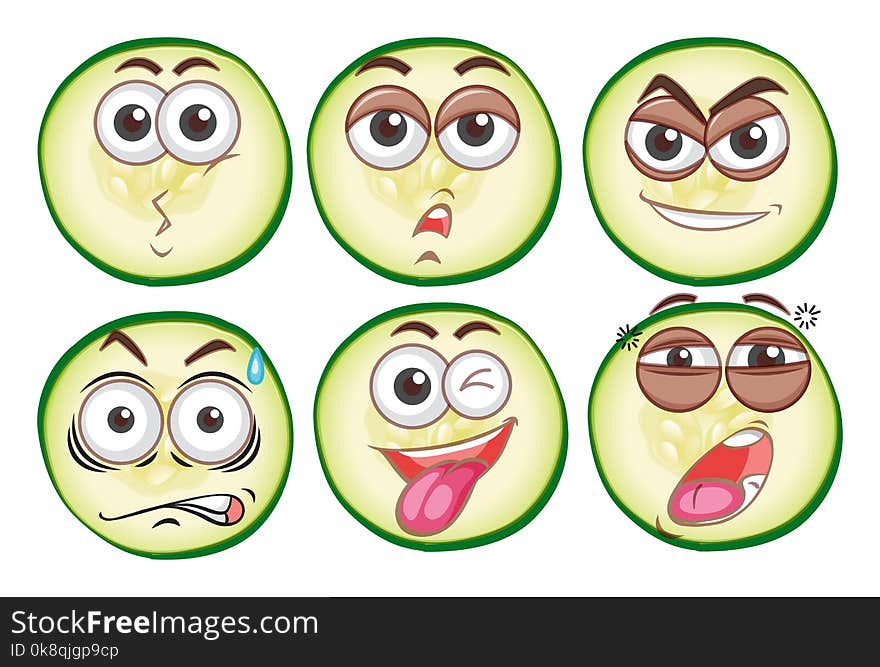 Six Diffrent Expression Faces