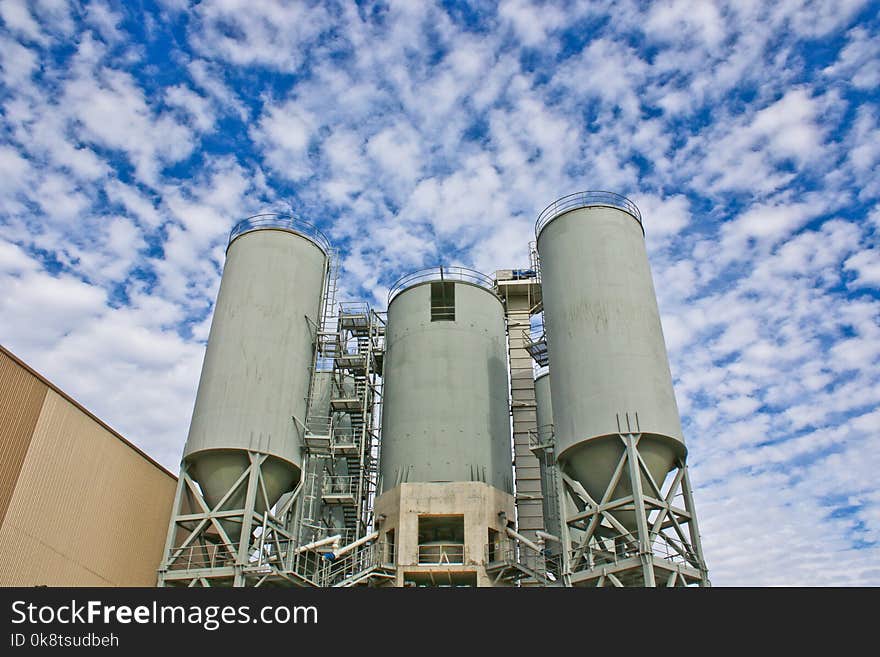 Sky, Industry, Silo, Daytime