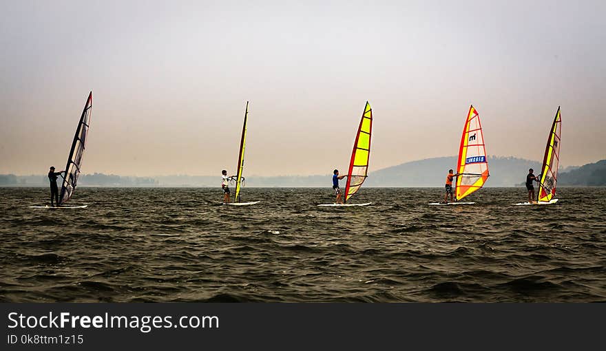 Windsurfing, Water Transportation, Sea, Sail