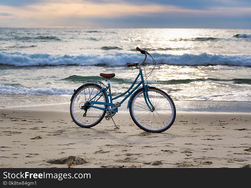 Beach, Bicycle, Sea, Mode Of Transport