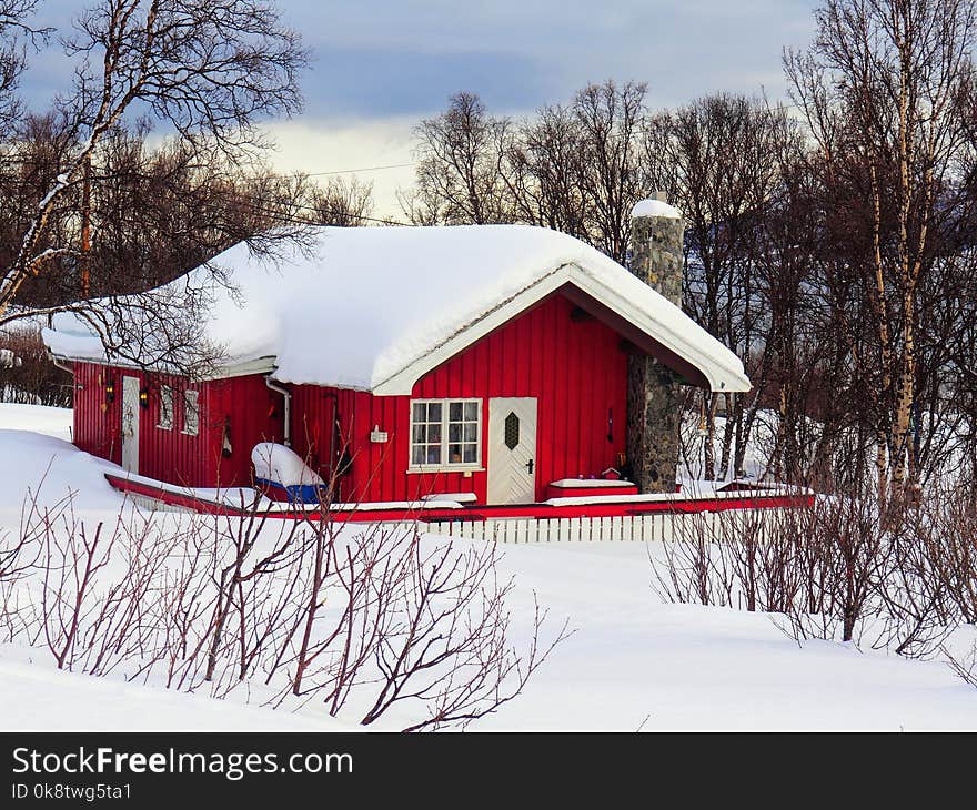 Snow, Winter, Home, House