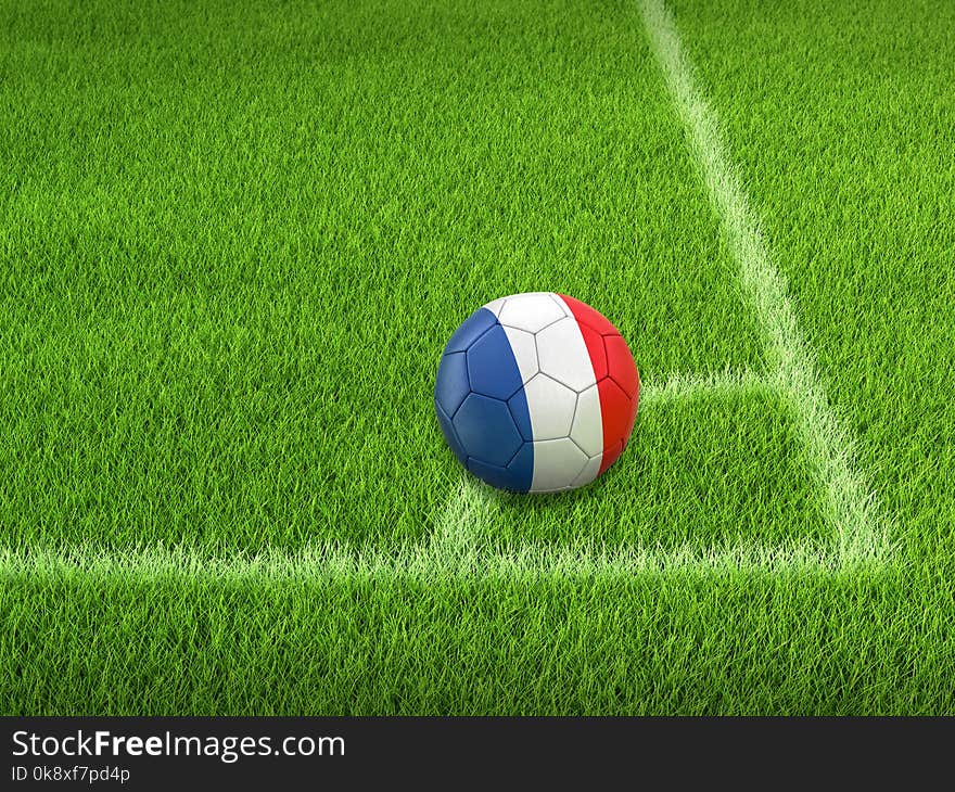 Image of Soccer football with French flag