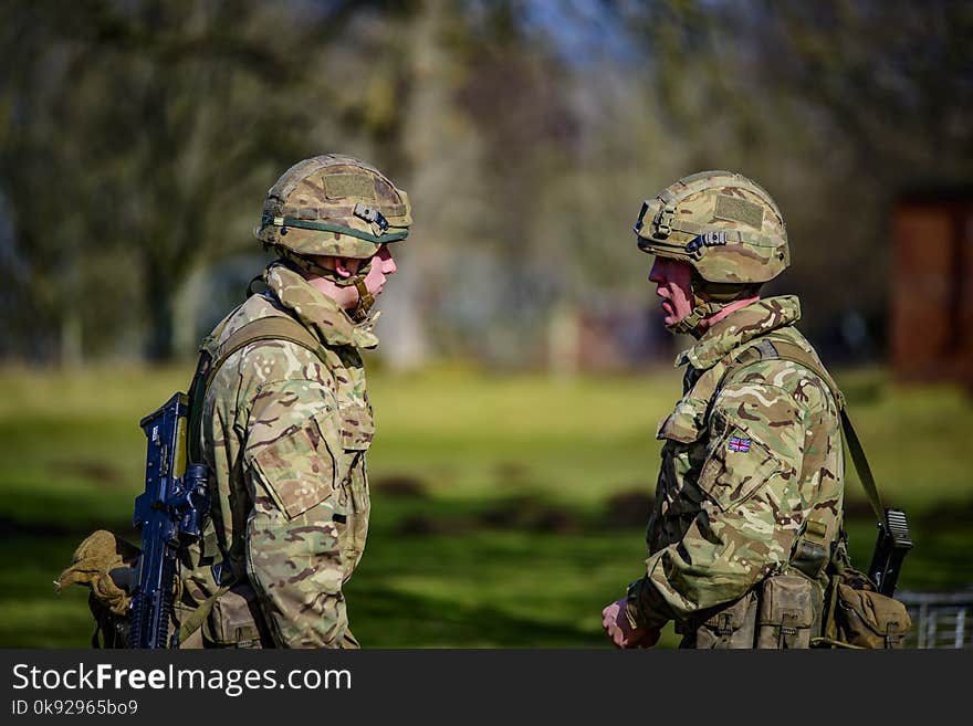 Selective Focus Photography of Two Soldiers