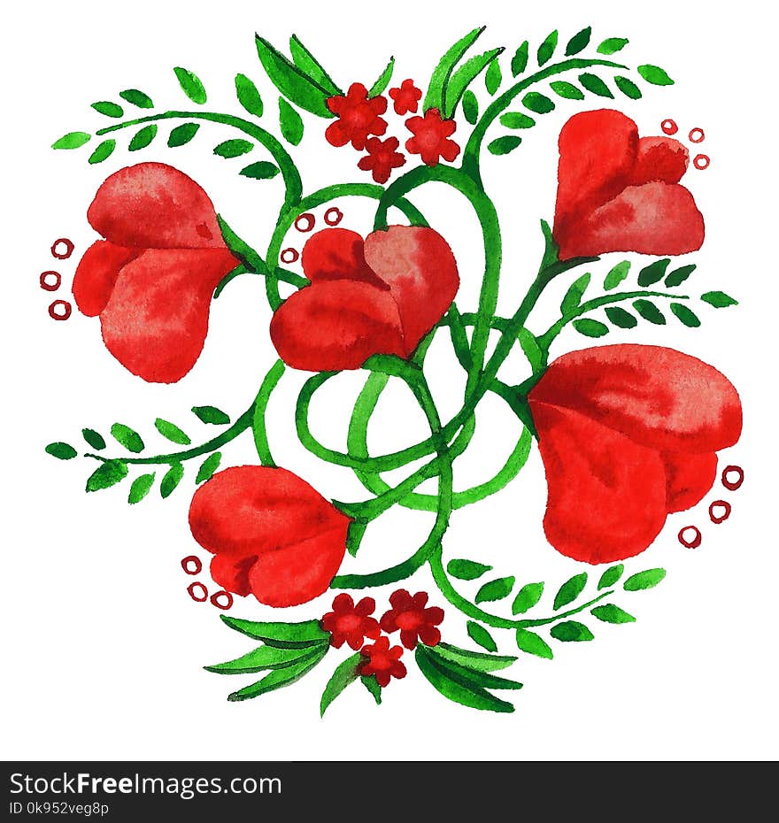 Bouquet With Decorative Red Flowers