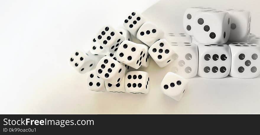 Dice, Dice Game, Black And White, Product Design