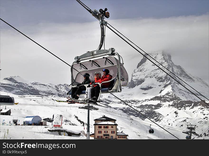 Mountain Range, Helicopter, Piste, Geological Phenomenon