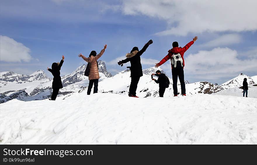 Mountainous Landforms, Snow, Mountain Range, Mountaineering