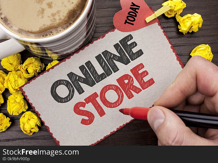 Writing Note Showing Online Store. Business Photo Showcasing Internet Related Business Website Where You Can Buy In The Net Writt