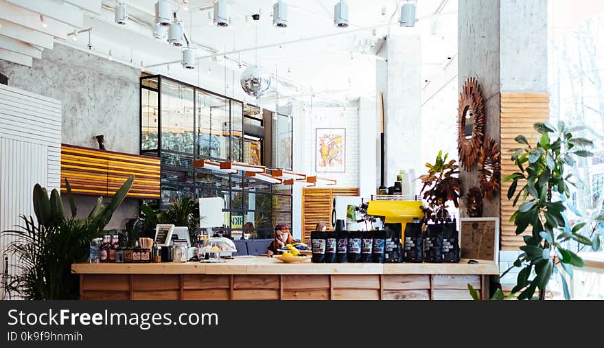 Photograph of a Woman in a Coffee Shop