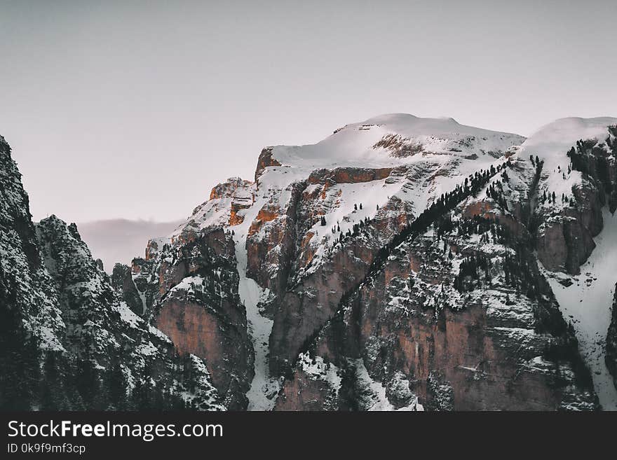 High-angle Photography of Snow Covered Mountains