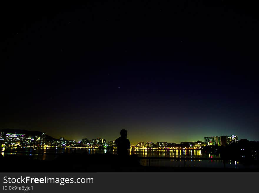 Silhouette Of Man During Nighttime