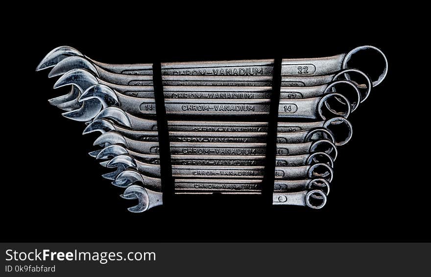 Wrench Set On Black Background