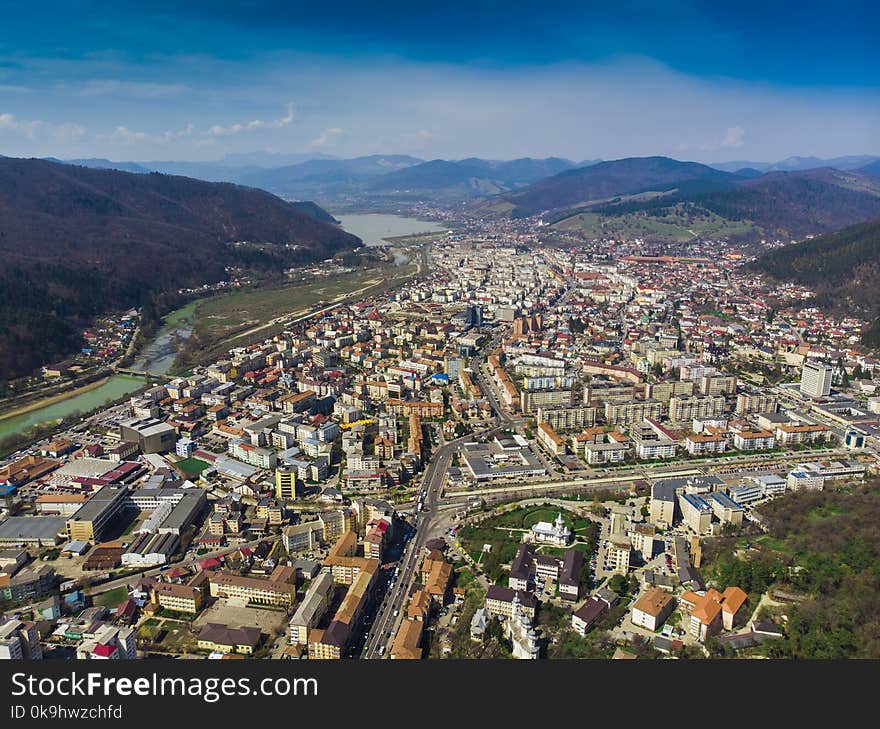 Aerial view of Piatra Neamt city