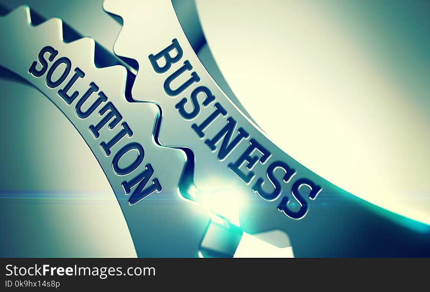 Message Business Solution on Metallic Gears - Interaction Concept. Business Solution on the Shiny Metal Gears, Enterprises Illustration with Glow Effect. 3D . Message Business Solution on Metallic Gears - Interaction Concept. Business Solution on the Shiny Metal Gears, Enterprises Illustration with Glow Effect. 3D .