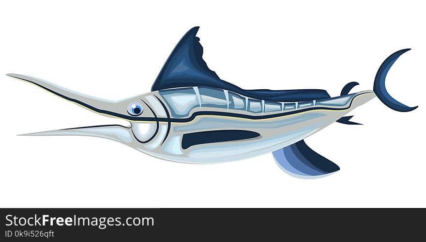 Fish needle. Fish-needle - the animal of the sea. Vector illustration