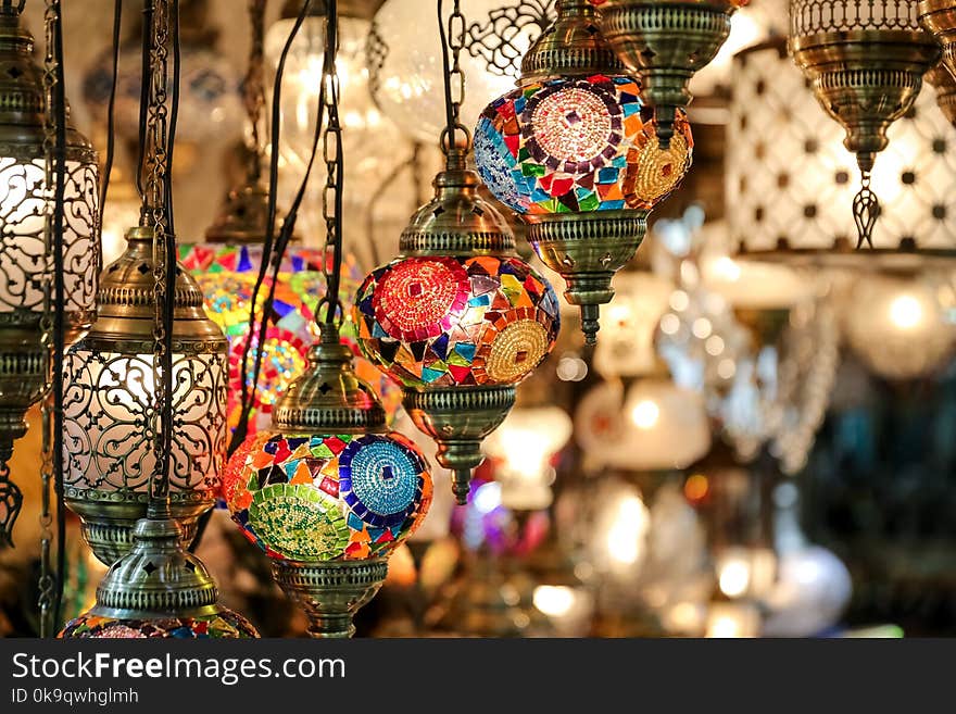 Colorful Turkish Laterns in Grand Bazaar, Istanbul, Turkey