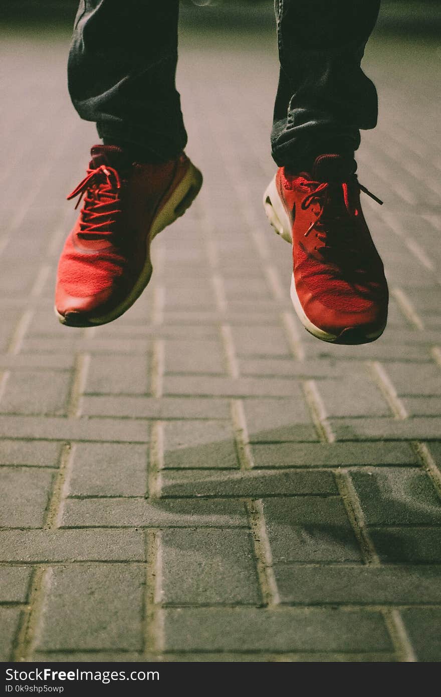 Pair Of Red Running Shoes